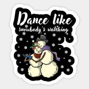 Romantic Snowman Couple Dancing Dancer Anniversary Gift Idea Sticker